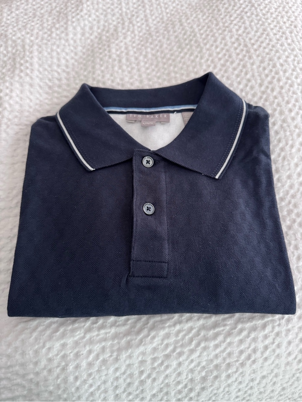 Ted Baker Dark Navy Polo with White Contrast Piping